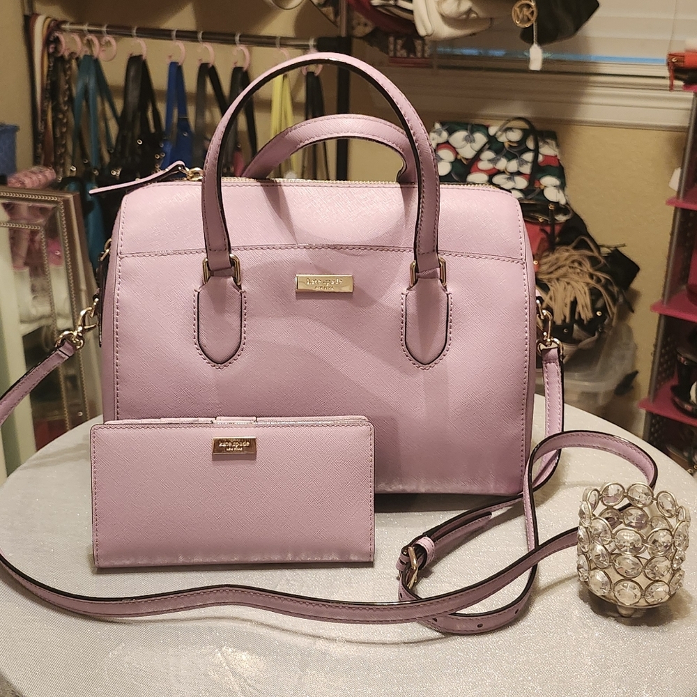Kate Spade "laurel way lanae" satchel Whit matching wallet